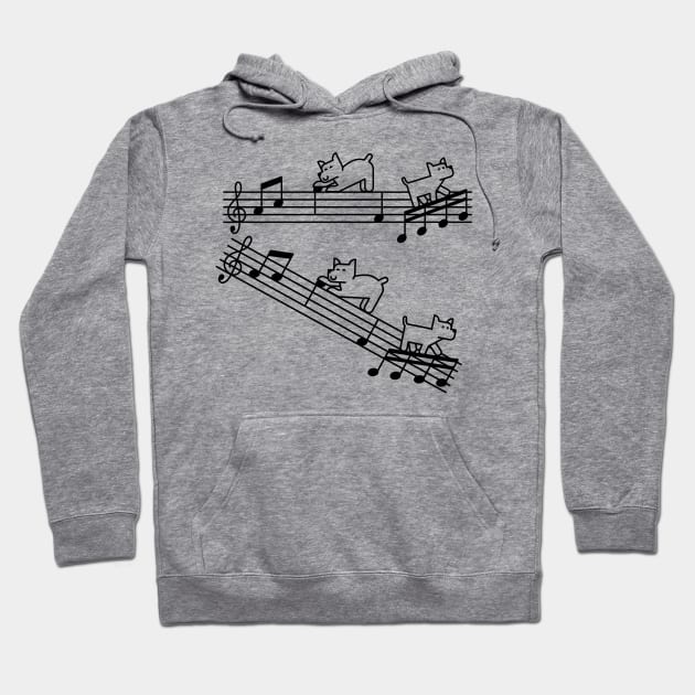 Purfect Dog Music Woof Musical Notation Woofsical Hoodie by Attapet Original